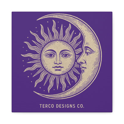Sun & Moon Embrace Canvas Print
