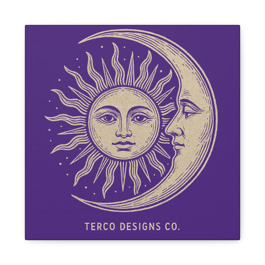 Sun & Moon Embrace Canvas Print