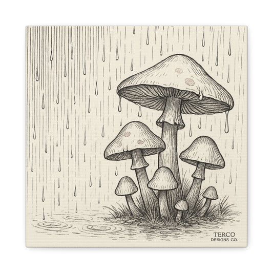 Rainshrooms Canvas Print
