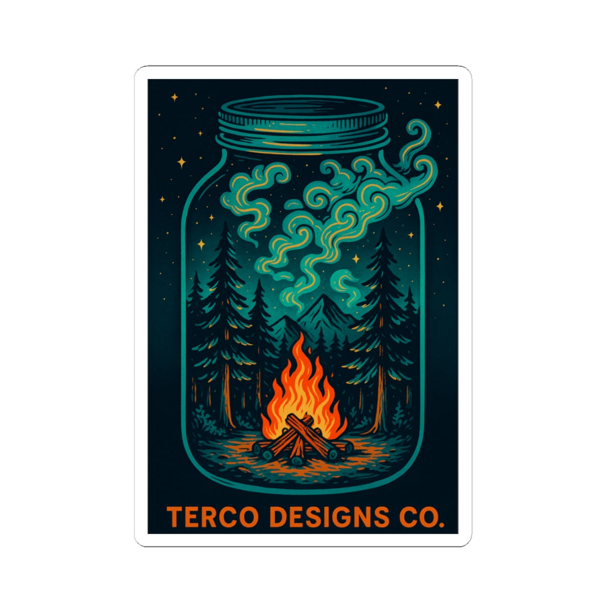 Campfire in a Jar Sticker