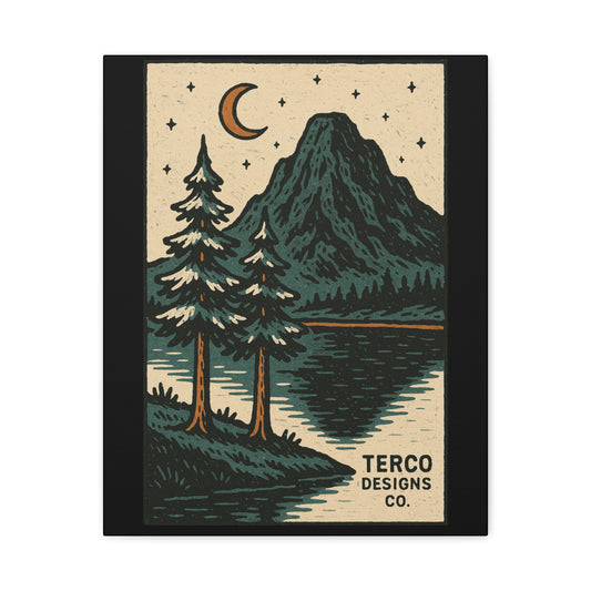 Moonlit Pines Canvas Print